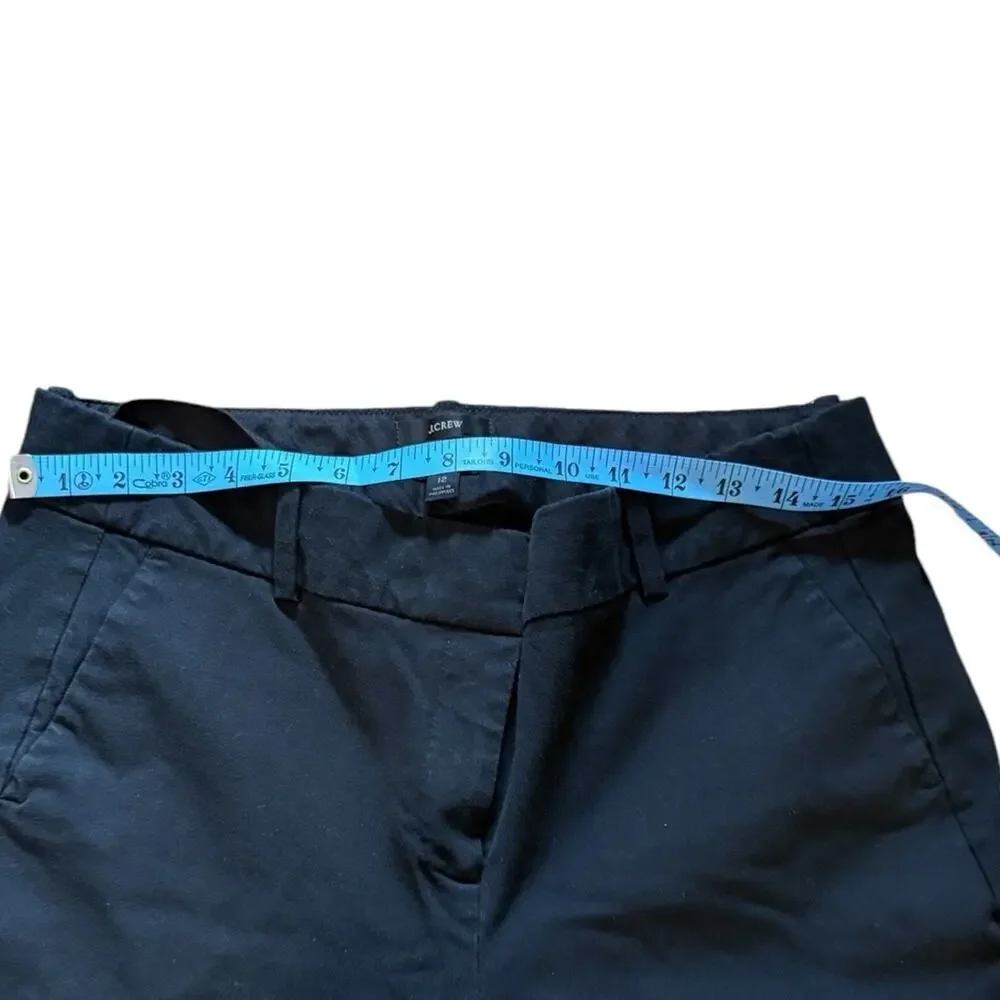 J. Crew Black Black Bi-Stretch Cameron Crop Pant - Size 12